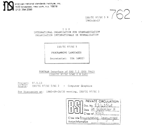 GKS interface to Fortran 77 title page