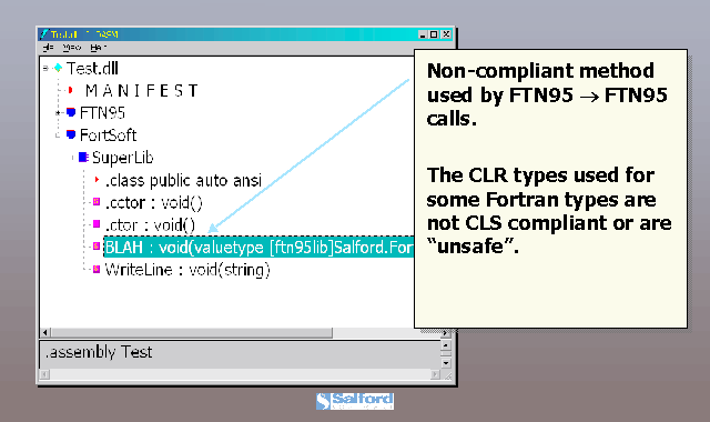 Non-compliant method used by FTN95 -> FTN95 calls